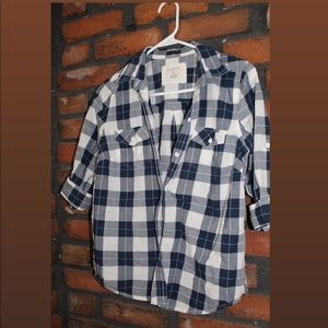 Blue and white flannel